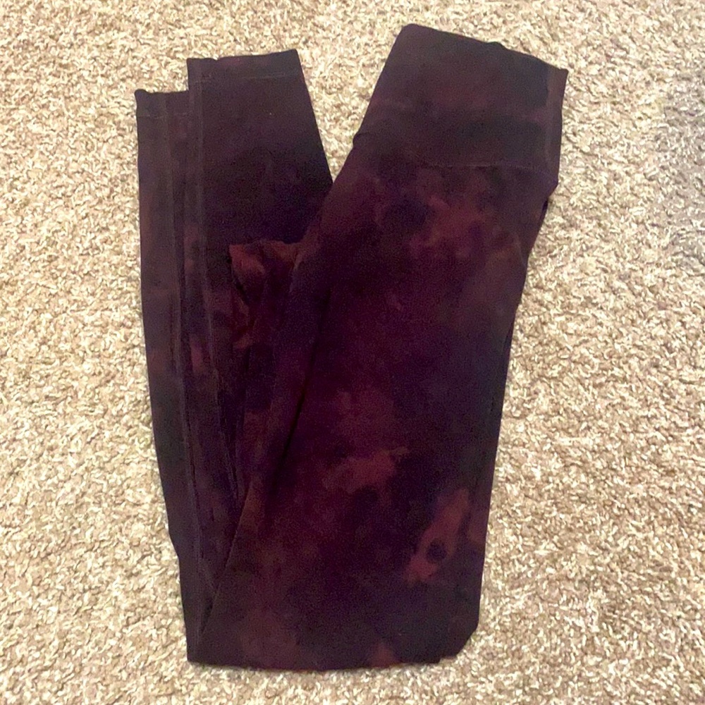 lululemon red / black tie dye leggings